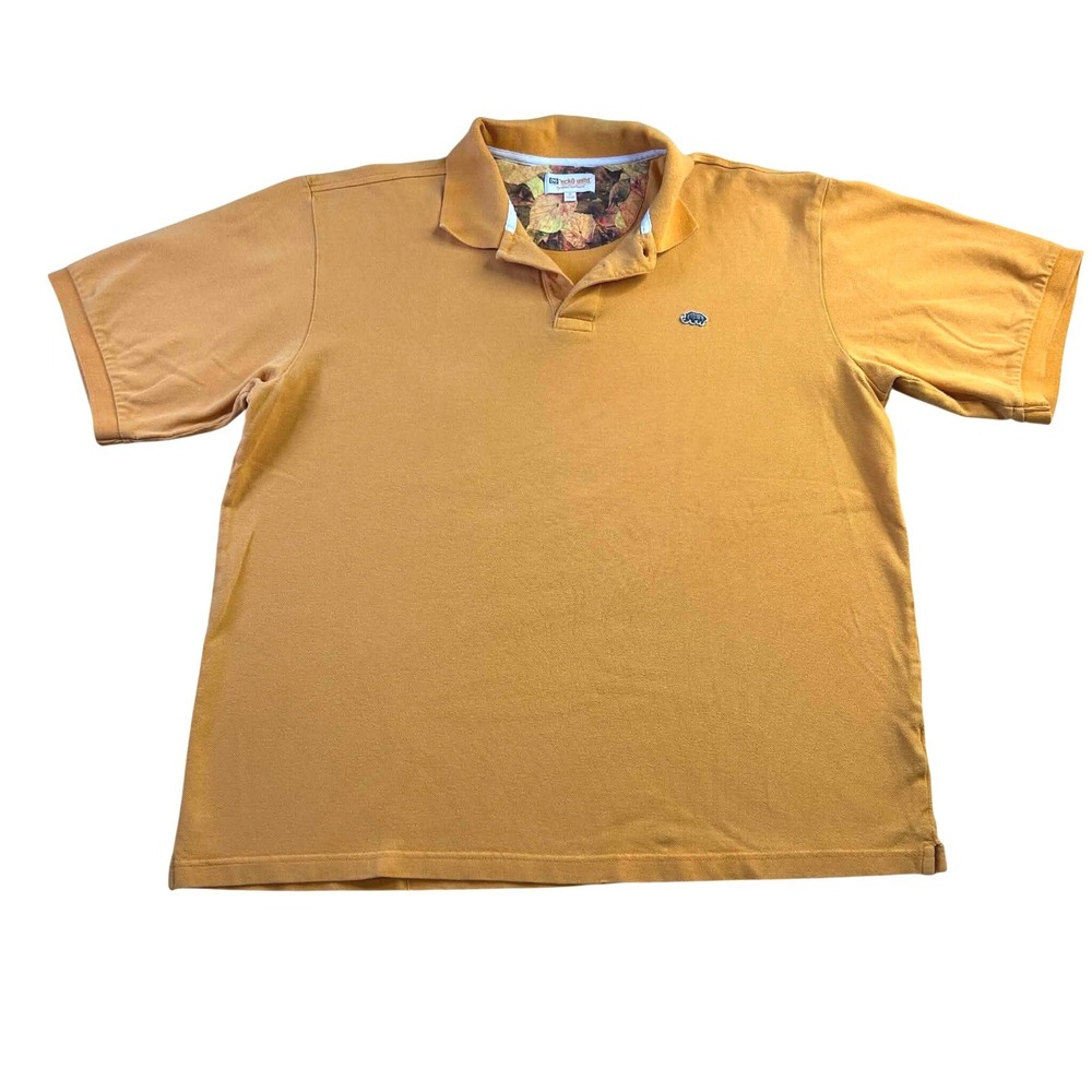 Ecko Unltd Mens Short Sleeve Polo Shirt Mustard Orange Rhino Logo Size M
